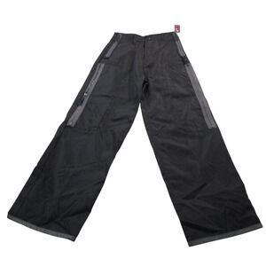 Sportrax Track Pants Youth 14 Black Nu-Tech Side Zip Nylon Athletic Warm Up